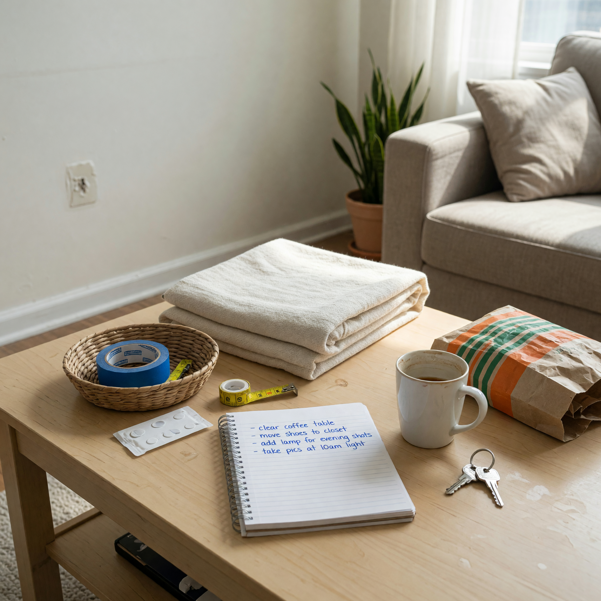 Bright apartment interior shown for a rental post