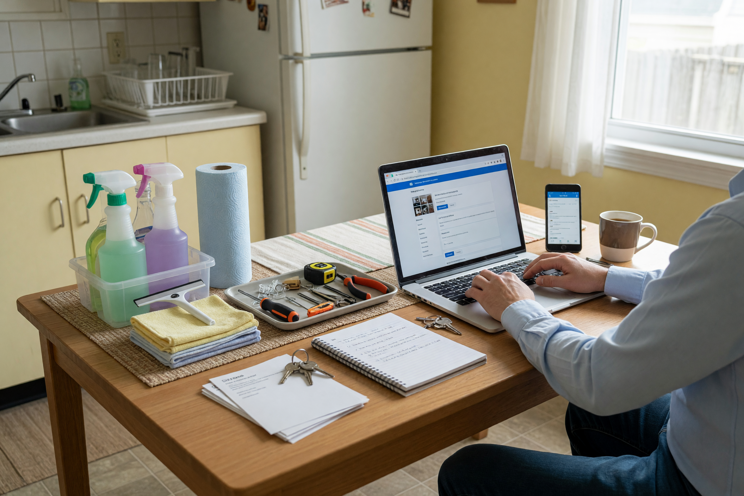 Local service provider preparing a trustworthy Brixaz service listing with tools and notes
