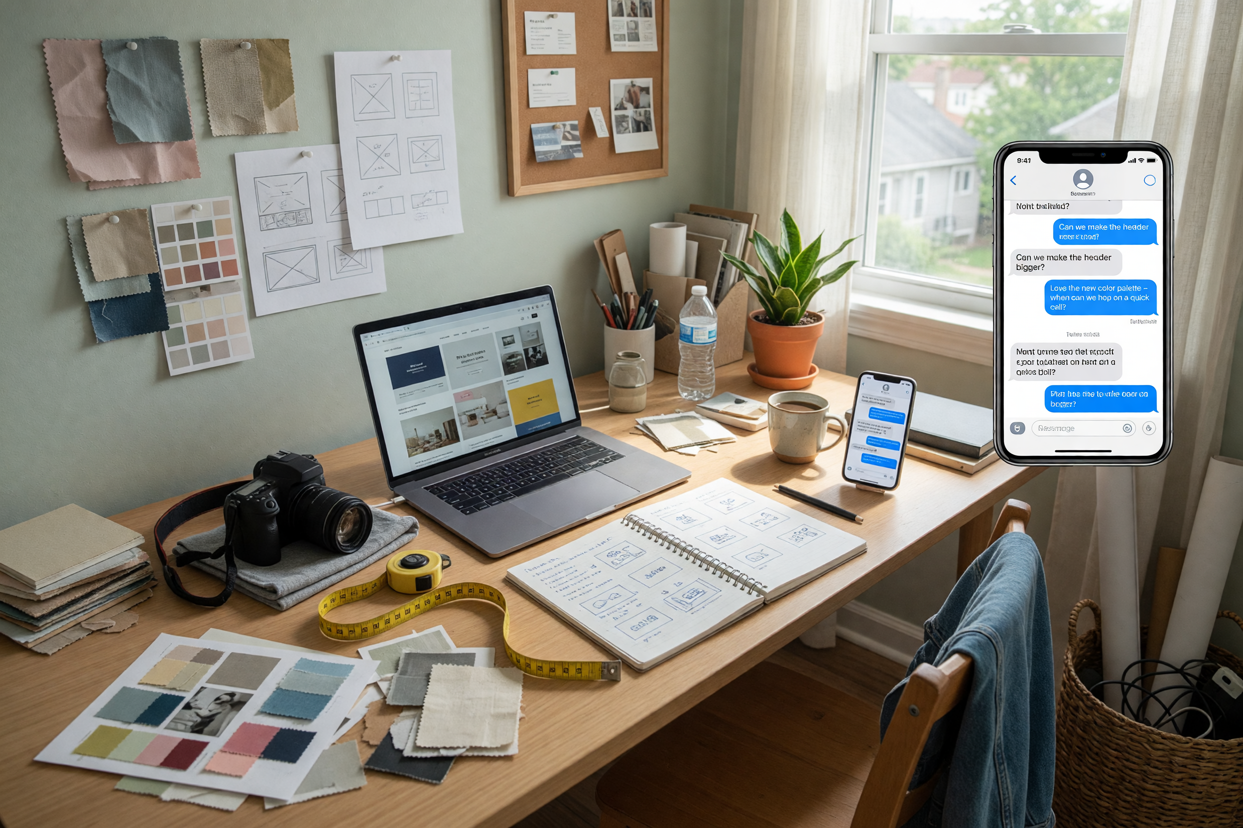 Freelancer workspace prepared for posting a local service listing