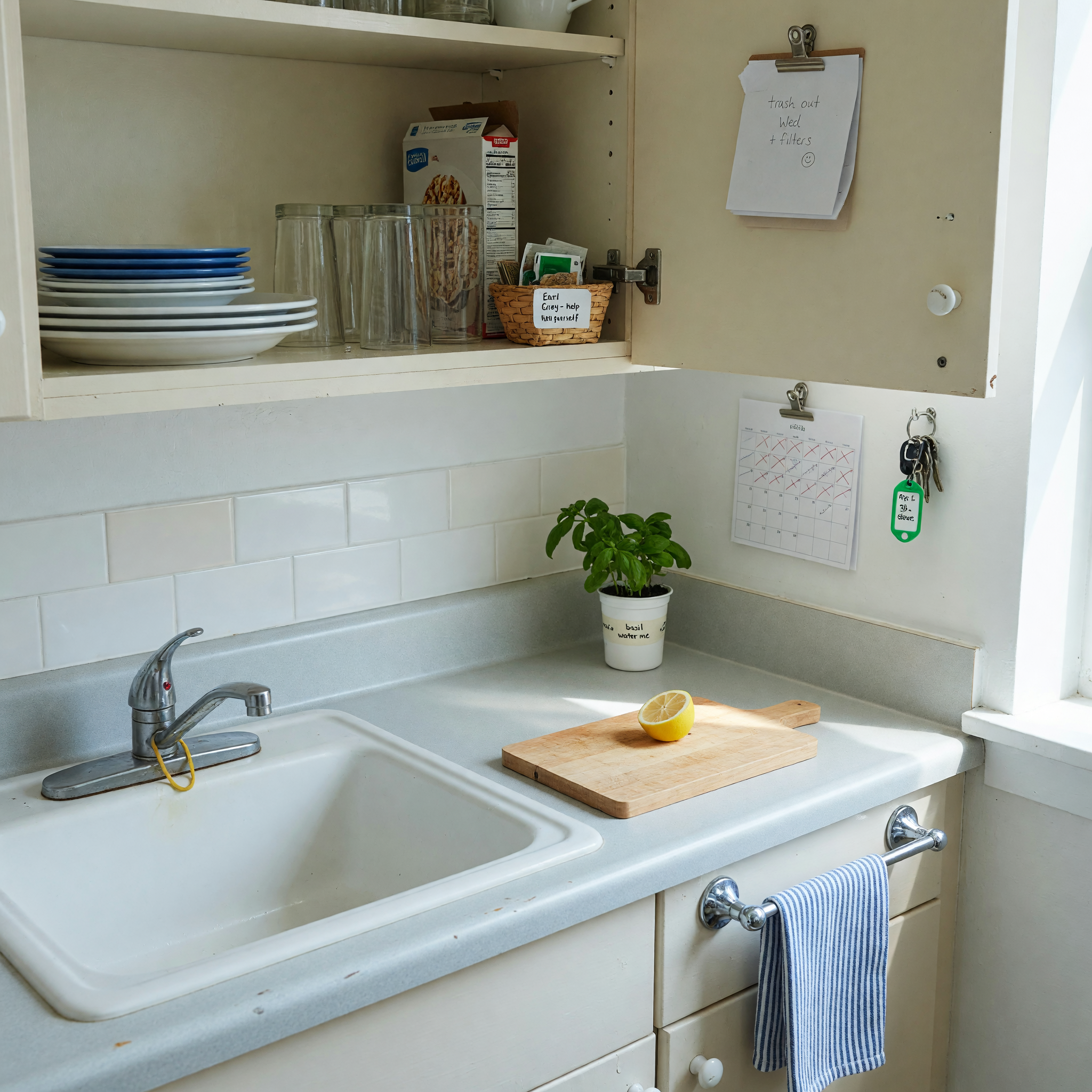 Owner-managed apartment interior with a tidy living room and kitchen