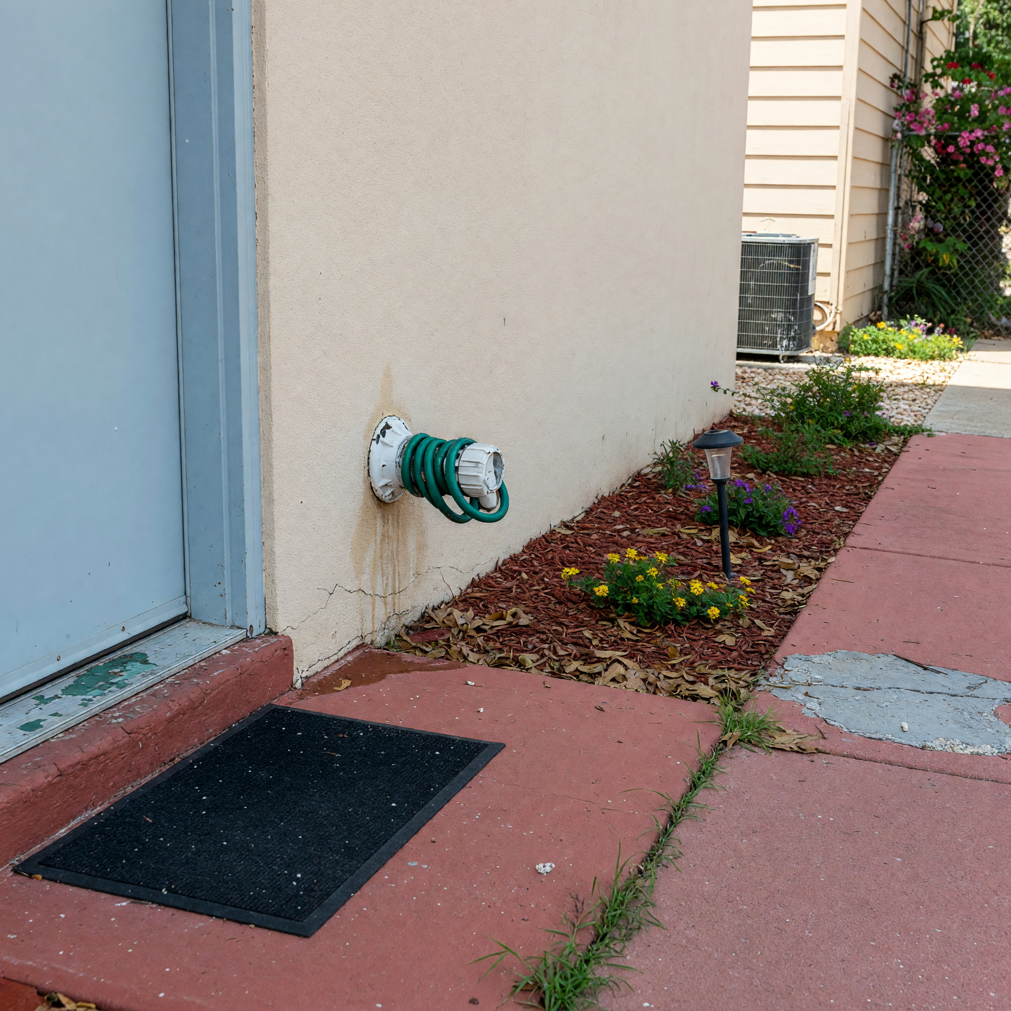Suburban apartment exterior in daylight