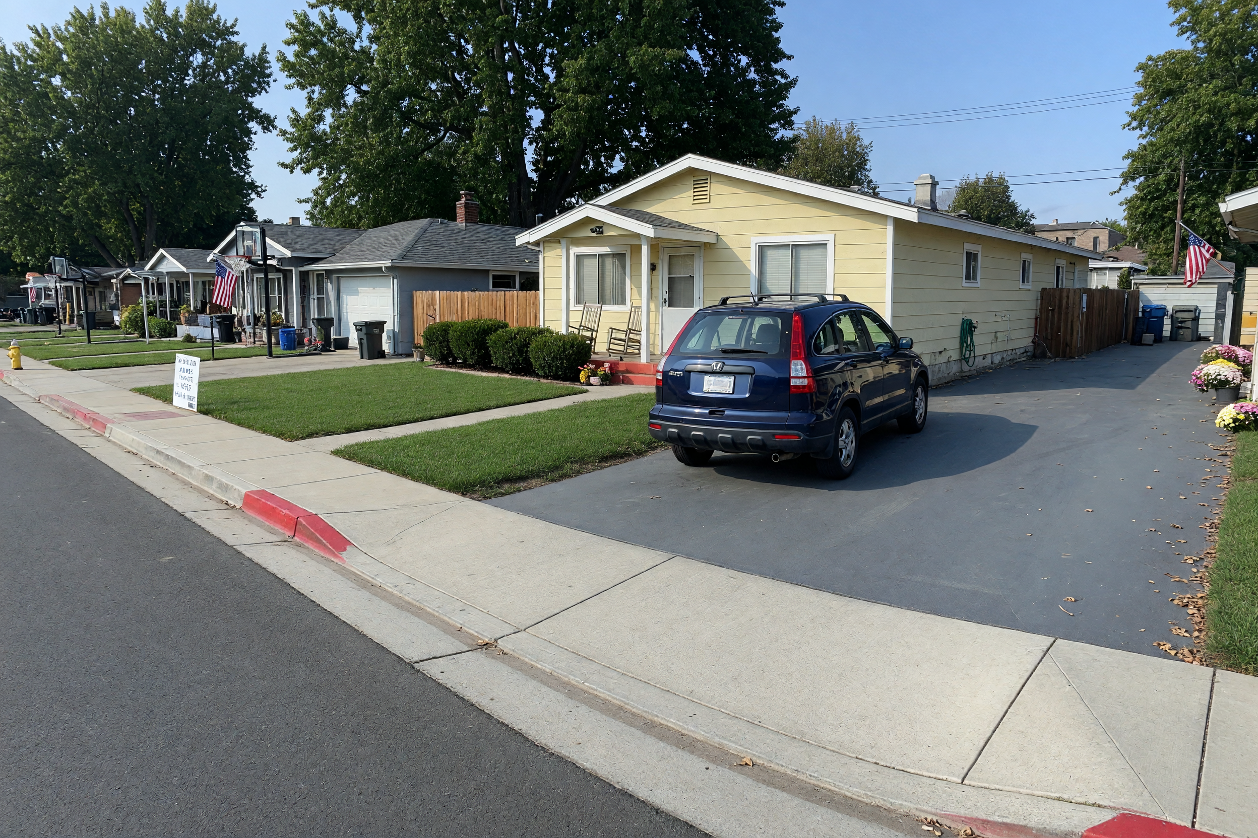 Private driveway parking space available for a local rental listing
