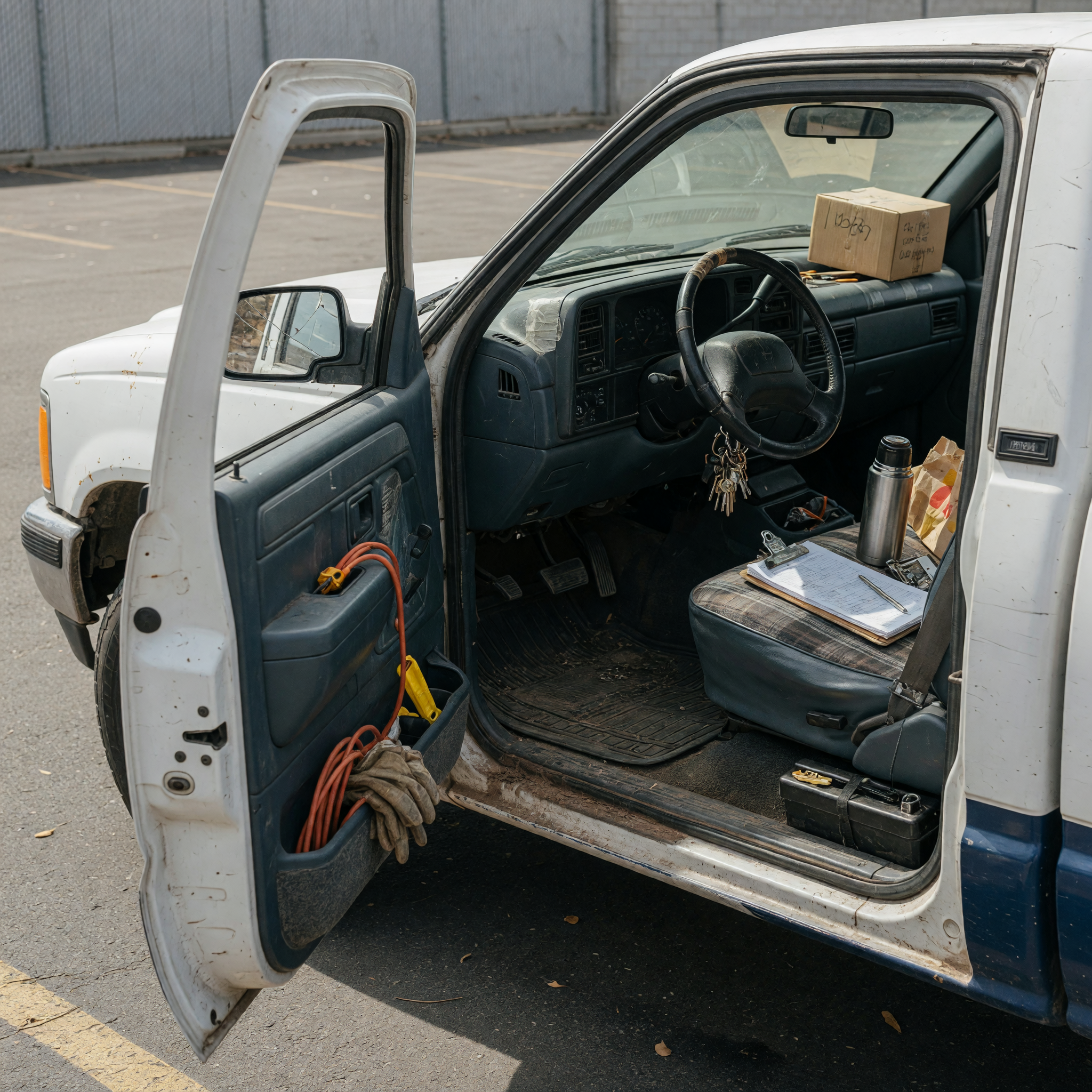 Work truck interior and exterior details for a local listing