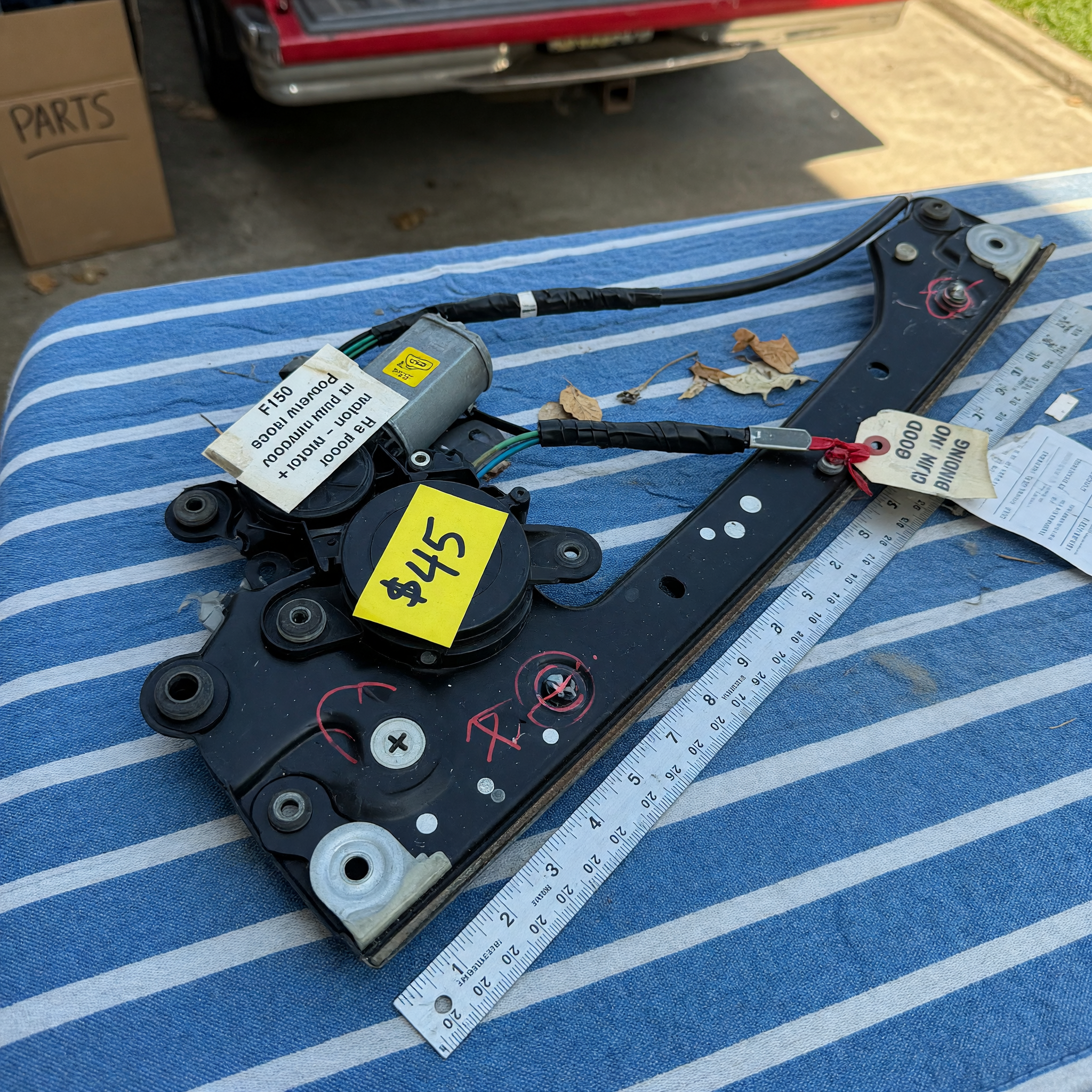 Close-up automotive part presentation for a marketplace listing