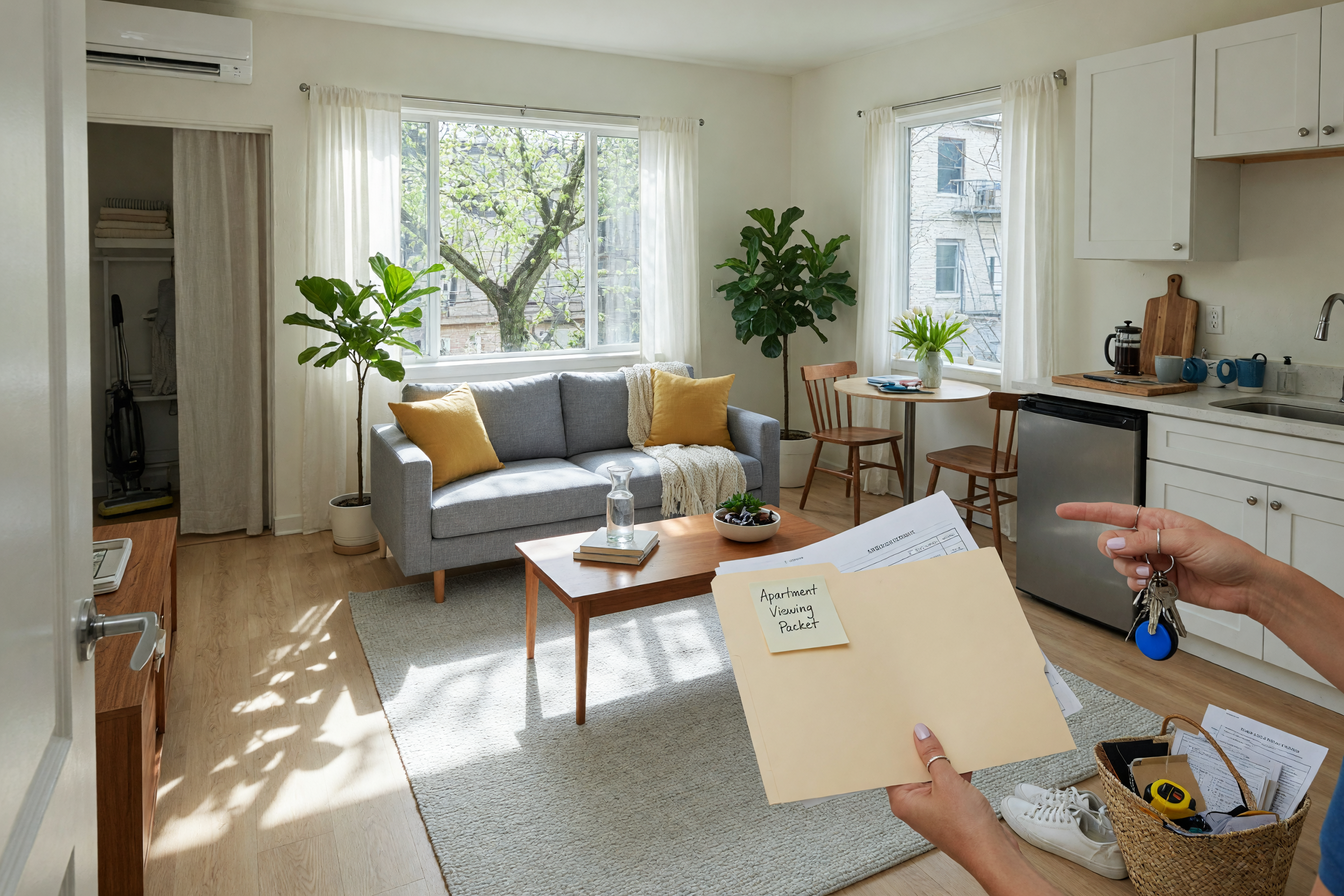 Bright apartment interior with clean modern layout