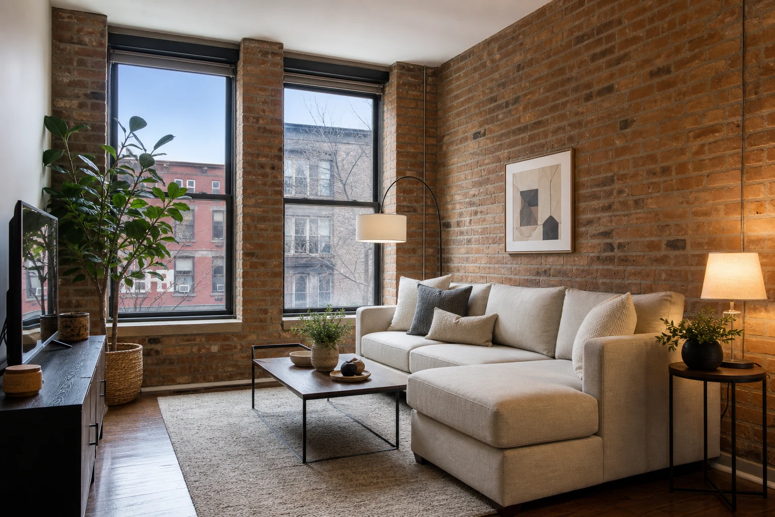 Apartment for Rent in Lakeview, Chicago: Cozy Lakeview Apartment with Brick Detail — Brixaz