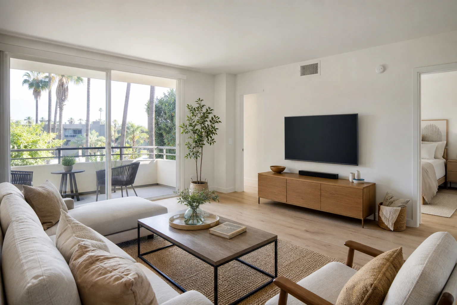 Apartment for Rent in Koreatown, Los Angeles: Sunny One-Bedroom Apartment with Balcony Light — Brixaz