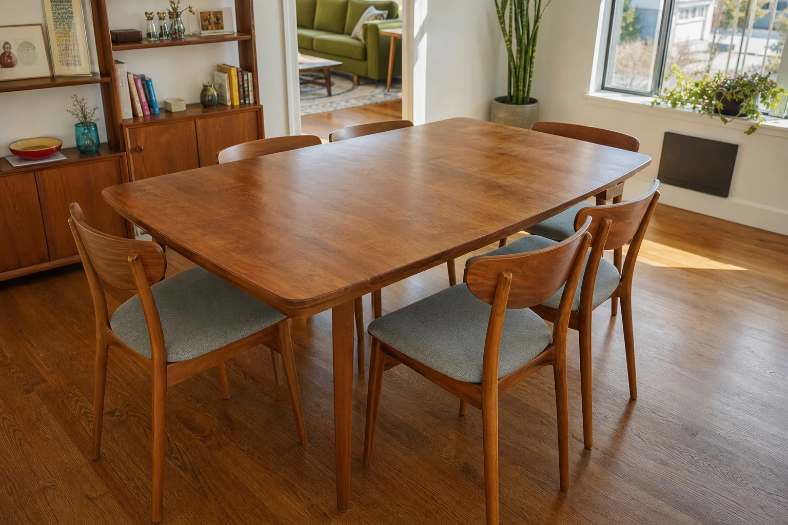Tables & Chairs for Sale in Los Feliz, Los Angeles: Mid-Century Dining Table with Four Chairs — Brixaz