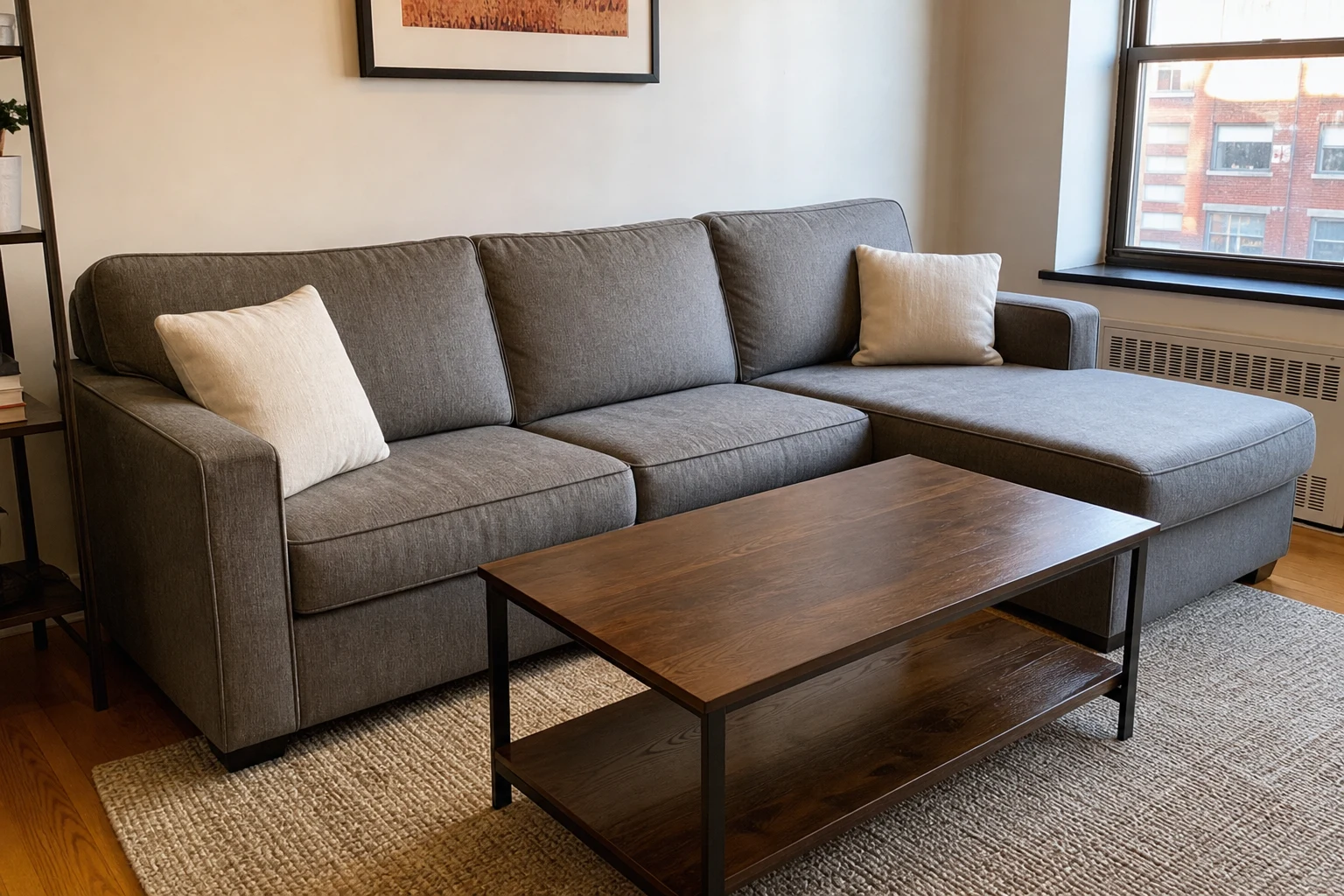 Sofas & Living Room for Sale in Upper West Side, New York: Modern Gray Sofa and Coffee Table Set β Brixaz