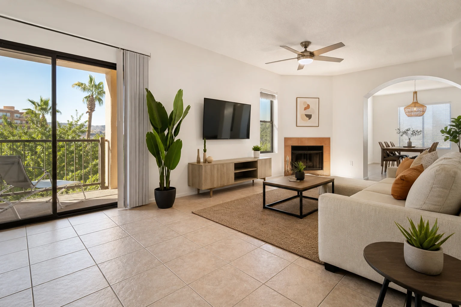 Apartment for Rent in Arcadia, Phoenix: Desert-Modern Two-Bedroom Apartment Setup — Brixaz